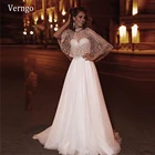 Verngo, 2021 г., новый дизайн, ТРАПЕЦИЕВИДНОЕ свадебное платье с отстегивающимся жакетом в горошек, блестящее вечернее платье невесты