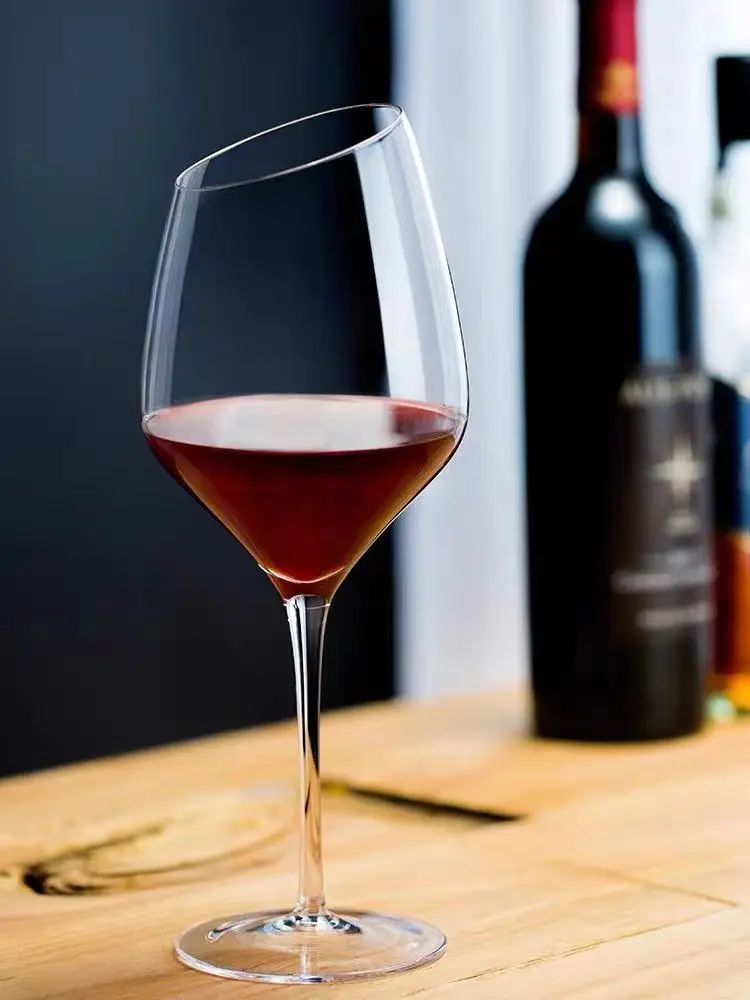 

2PCS/Home Creative Oversized Burgundy Crystal Goblet with 2 Angled Wine Glasses In Bordeaux