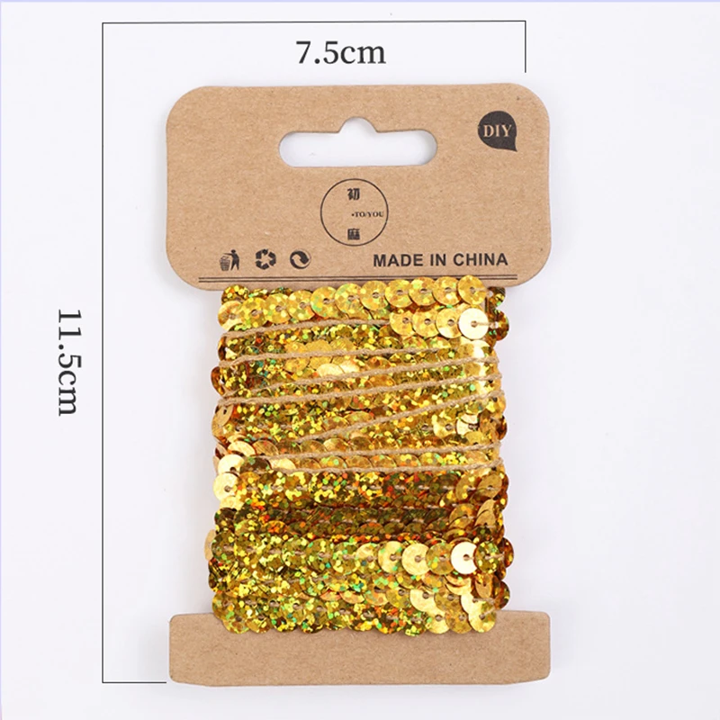 5yards 6mm Sequins Ribbon Lace Trim Sequin Fabric For Dress Clothes Headdress Bridal Clothing Shoes Sewing Accessories DIY | Дом и сад