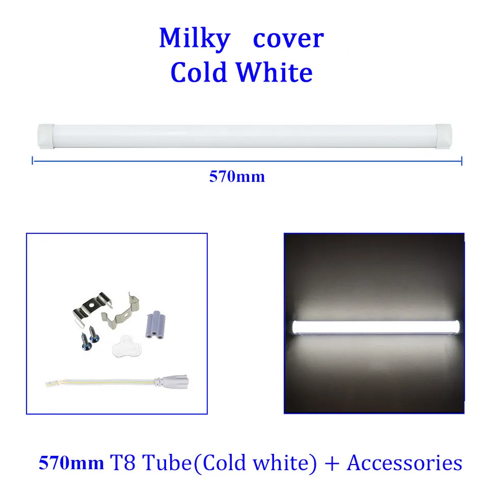 CW Milky Cover 2TF T8 Интегрированный Светодиодный молочный/прозрачный чехол 96 Светодиодный s 110 В 20 Вт 2000 люмен яркость Холодный/теплый белый 2835SMD T8 светодиодный светильник - Испускаемый цвет: CW Milky Cover