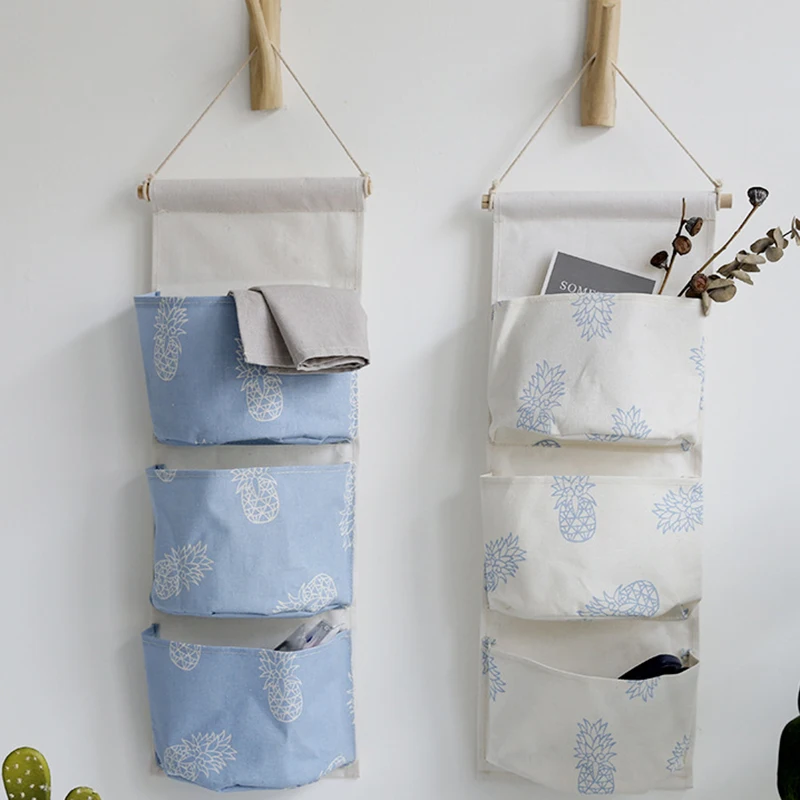 Nordic Style Wall Hanging Organizer Bag Storage of Things 3 Pocket on The Makeup Holder Cosmetic Sundries Pouch Closet Container | Дом и сад