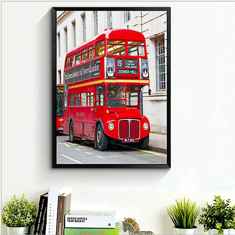 

Telephone Booth Painting Poster European Frameless Canvas Painting Wall Art Decoration Living Dining Room The Wall Art Picture