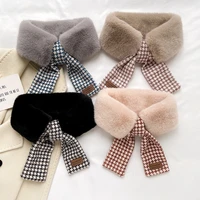 soft plush scarf winter warmer scarves outdoor neckerchief 2021 new korean style fashion scarf plaid warm scarf women