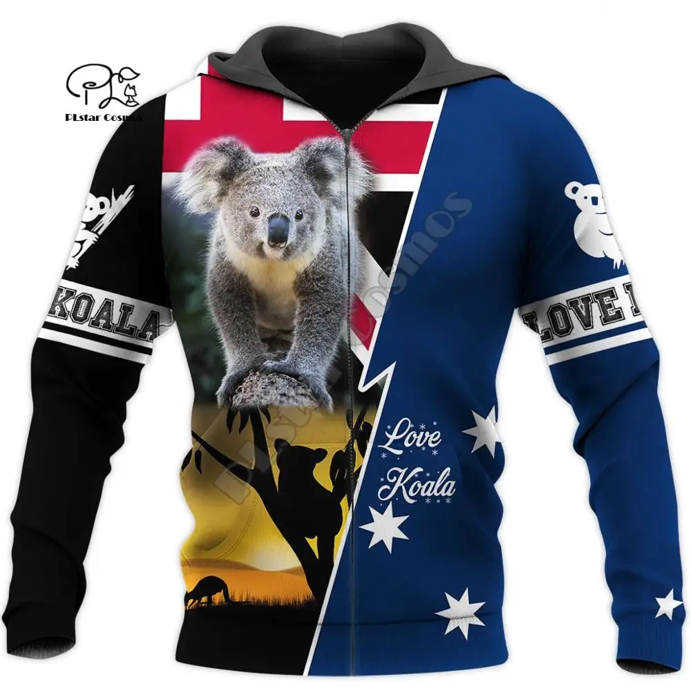 

PLstar Cosmos 3DPrint Love Koala Animals Australia Funny Men/Women Harajuku Streetwear Fashion Zip Hoodie/Sweatshirt/Jacket/a6