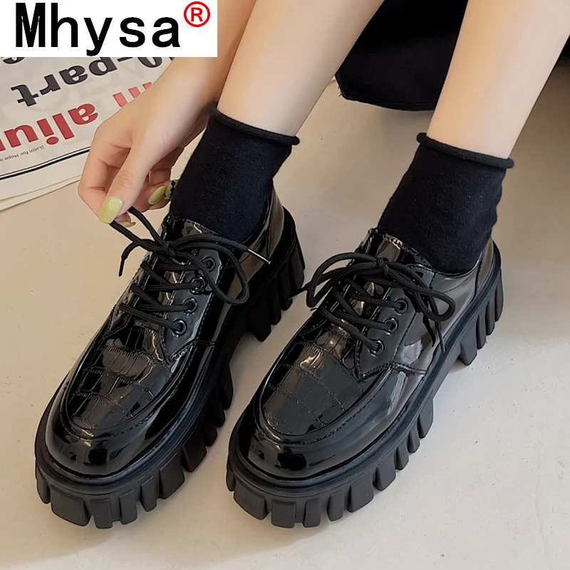 

Женские туфли из ПУ кожи, на платформе, с квадратным каблуком, на шнуровке