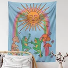 Цветной Солнечный гобелен, настенный домашний декор, грибы, цветы, гобелены для Drom, украшение комнаты, ковер, богемный Декор