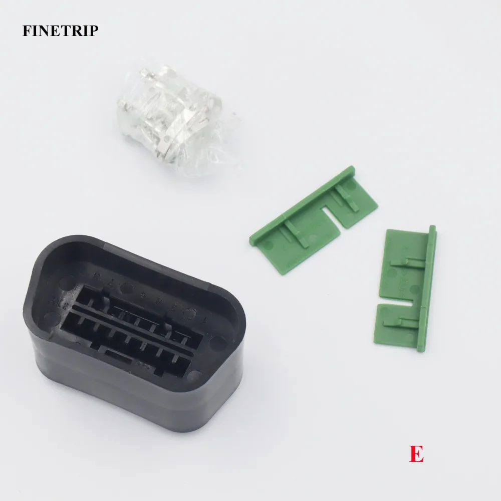 FINETRIP J1962F интерфейс оболочки DIY 16pin OBD-II разъем автомобиля obd2 гнездовой разъем