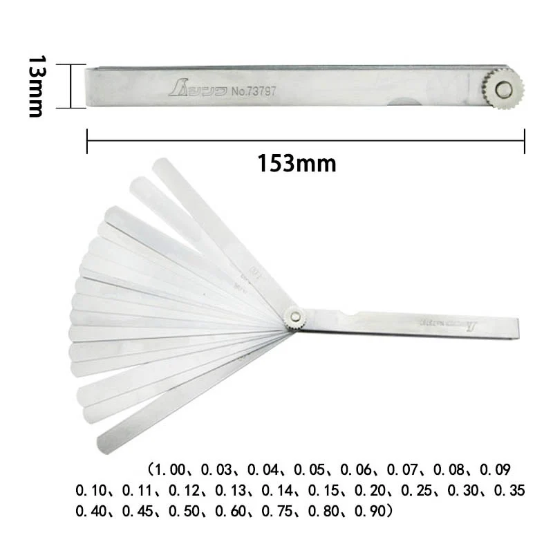 SHINWA Gap Thickness Ruler Feeler Gauge Steel High Precision 0.03-1.0mm 150mm 73797 | Инструменты