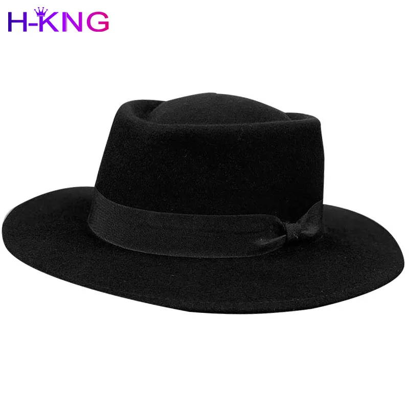 

Unisex 100% Wool Fedoras Hat for Men Women Elegant Hat Classic England Sir Brim Hat Church Wool Felt Hat New Autumn Winter