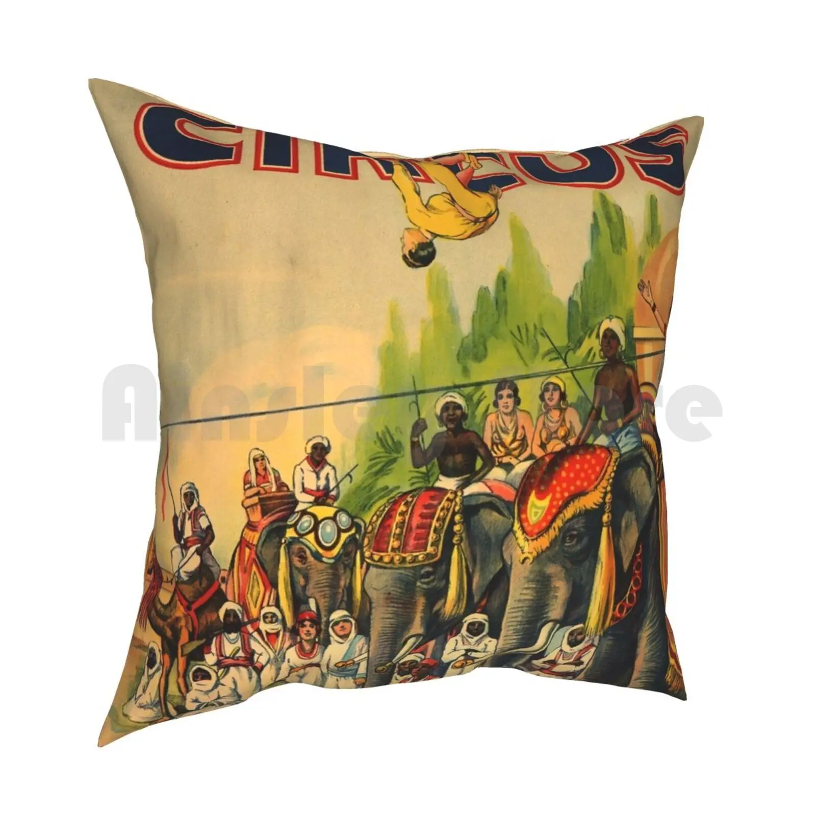 Винтажный цирковый постер-цирковая Подушка Hagenbeck Wallace картинка для дома мягкая