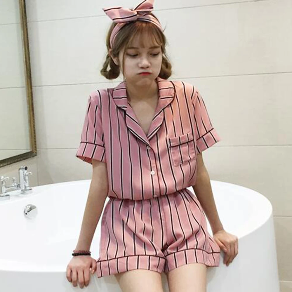 пижама женская летнее 3 шт. пижамы женские пижамный комплект летний топ в полоску