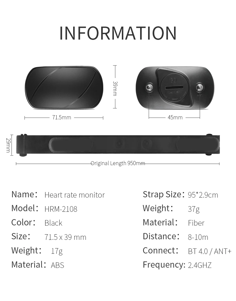 GIYO 4.0 Bluetooth Bike Computer+ Heart Rate Monitor Set,Bicycle Computer Heart Rate Sensor For Phone Ipad Bicycle Speedometer