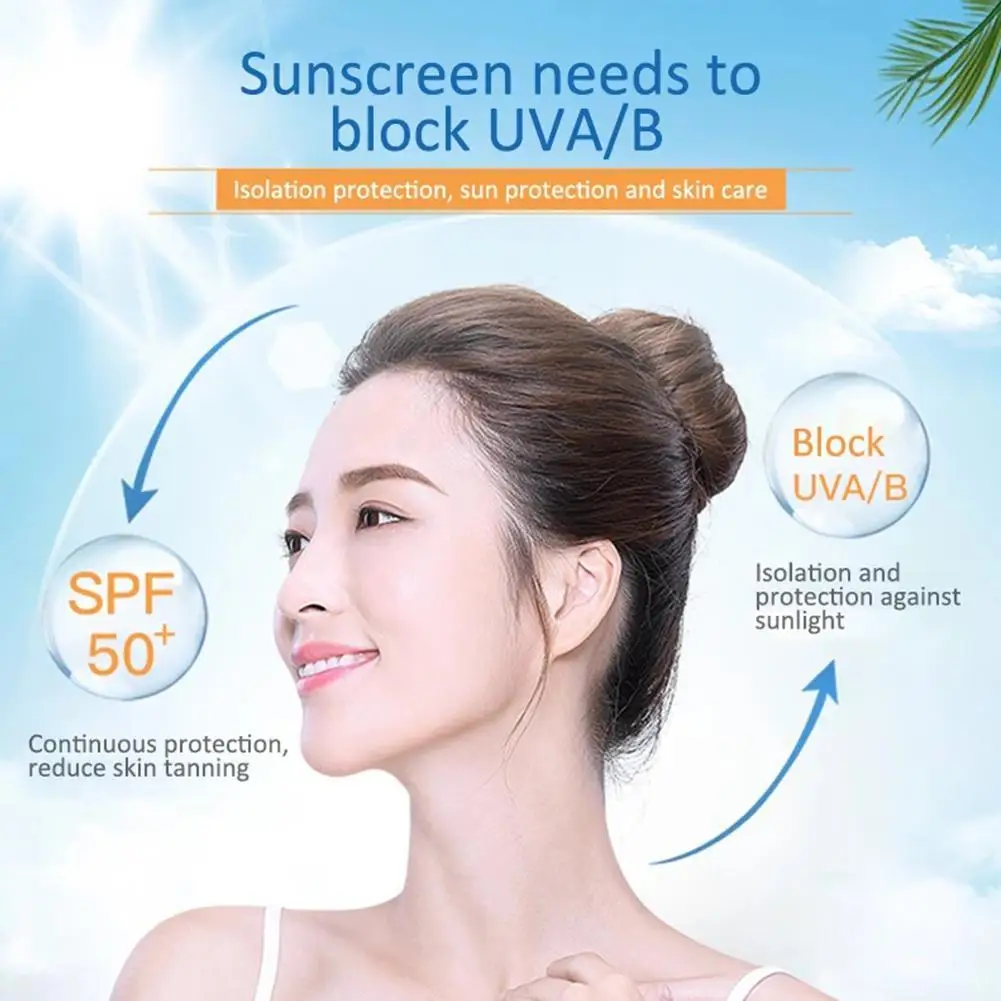 

55g Sunscreen Summer Moisturizing Isolation Refreshing Non-greasy Sunscreen Facial Body Sunscreen Whitening Sun Cream
