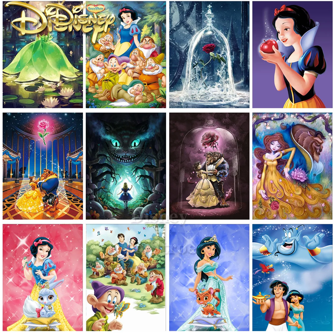

Disney Snow White Cinderella Princess Poster Diamond Painting 5d Diy Square/Round Diamond Embroidery Mosaic Set Room Decoration