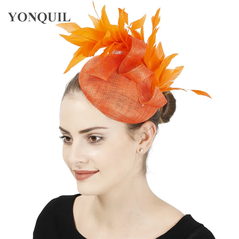 Высокое качество 4-Слои Sinamay Свадебные чародей вечерние шляпа женская элегантная