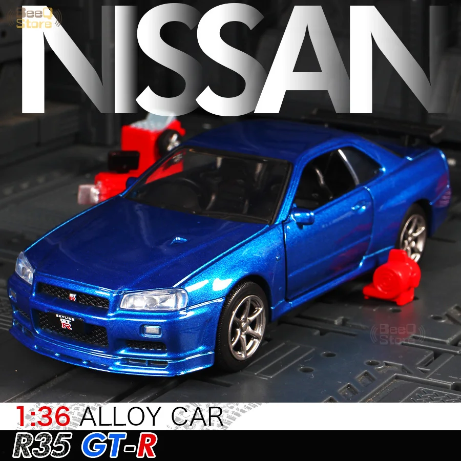 Автомобильная модель GTR из 1:36 сплава для автомобилей Nissan 1/36 R34 Спортивная с