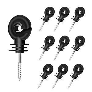 Hot XD-80PCS Electric Fence Insulator Fence Ring Post Wood Post Insulator Screw in Ring Insulators for Farm Animal Fencing