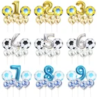 7 шт.лот футбольные тематические круглые шары с конфетти, латексный Гелиевый шар, украшение для дня рождения, детские игрушки, мяч