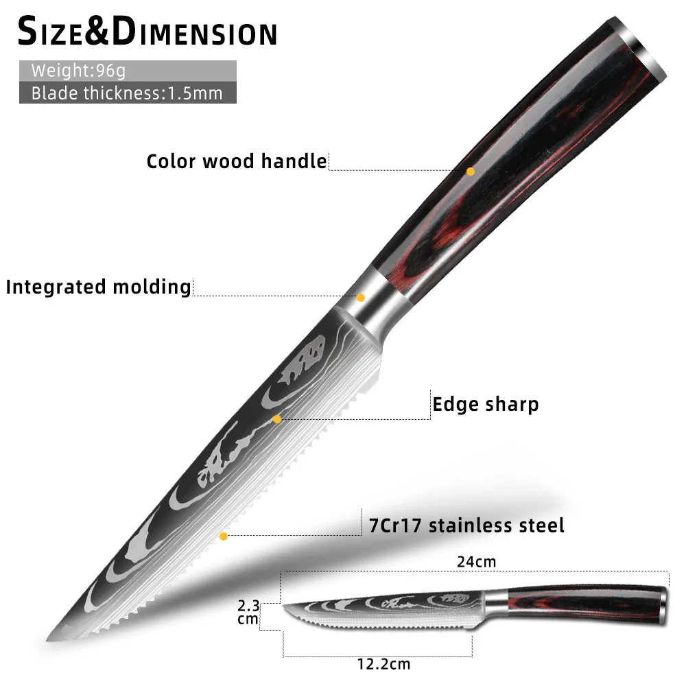 

Нож для стейка 7cr1 7 ножи из нержавеющей стали для еды в западном стиле нож для фруктов нож с деревянной ручкой ножи