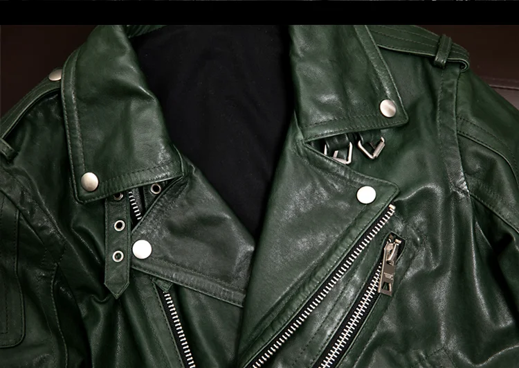 Italy 2021 mens genuine sheepskin motor overcoat male spring autumn fall short jacket green plus big oversize xxxxl 2xl 3xl 4xl | Мужская