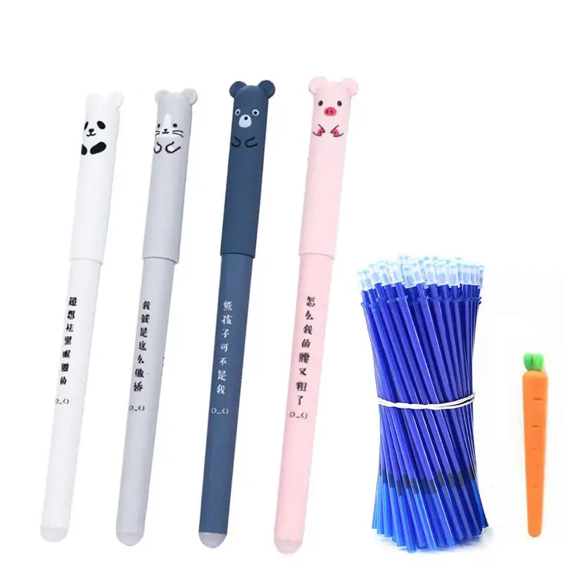 

26pcs Erasable Gel Pens 0.35mm Panda Cat Pens Washable Handle Pen 0.35 Mm Refill Rods Office School Stationery Caneta Kawaii
