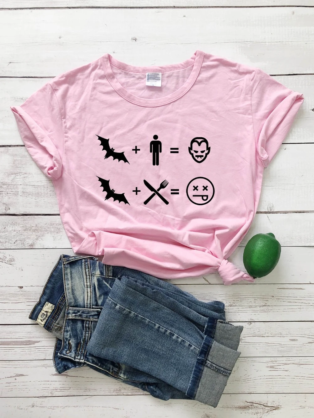 

Don't eat bats funny cute graphic women fashion slogan grunge tumblr young street hipster party t shirt pure cotton tees- L456