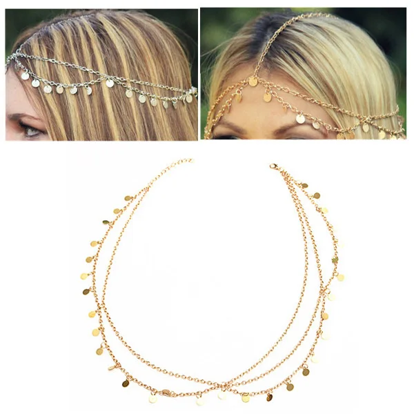 Bohemian Hair Jewelry Party Wedding Vantage Crown Metal Tassel Women Head Chain Headband Headpiece DL | Красота и здоровье
