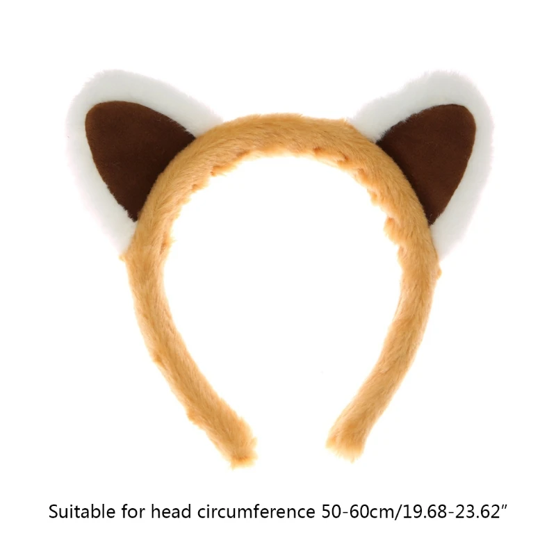 

K3NF плюшевая повязка для волос ободок с пушистыми кошачьими ушками тематическая вечеринка головной убор для мытья лица головная повязка Кос...