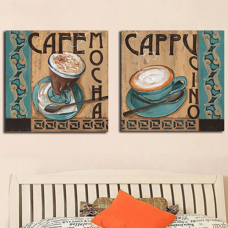 Винтажные кофейные самолеты Картина на холсте Современные Классические Постеры