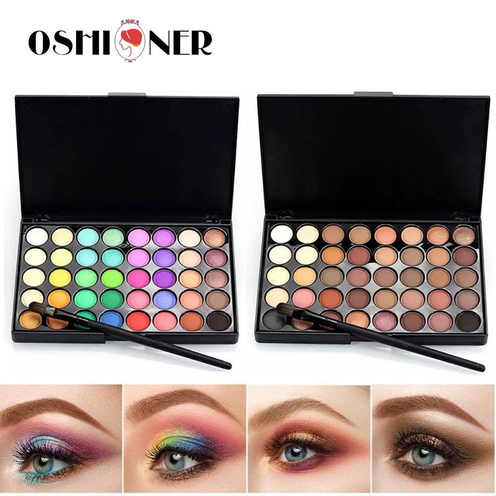 40 цветов портативный матовый макияж для глаз тени век Палитра блестящий порошок