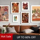 Самоклеящаяся картина, настенная наклейка, абстрактная поза йоги, модные постеры для девочек с цветами в скандинавском стиле, принты, картины для украшения дома