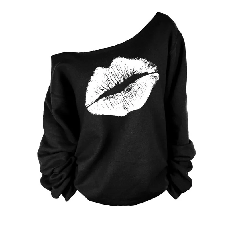 Lip Red Cute Sexy Hoodies Sweatshirts 2022 Women Casual Kawaii Harajuku New Sweat Punk For Girls Clothing European Tops Korean