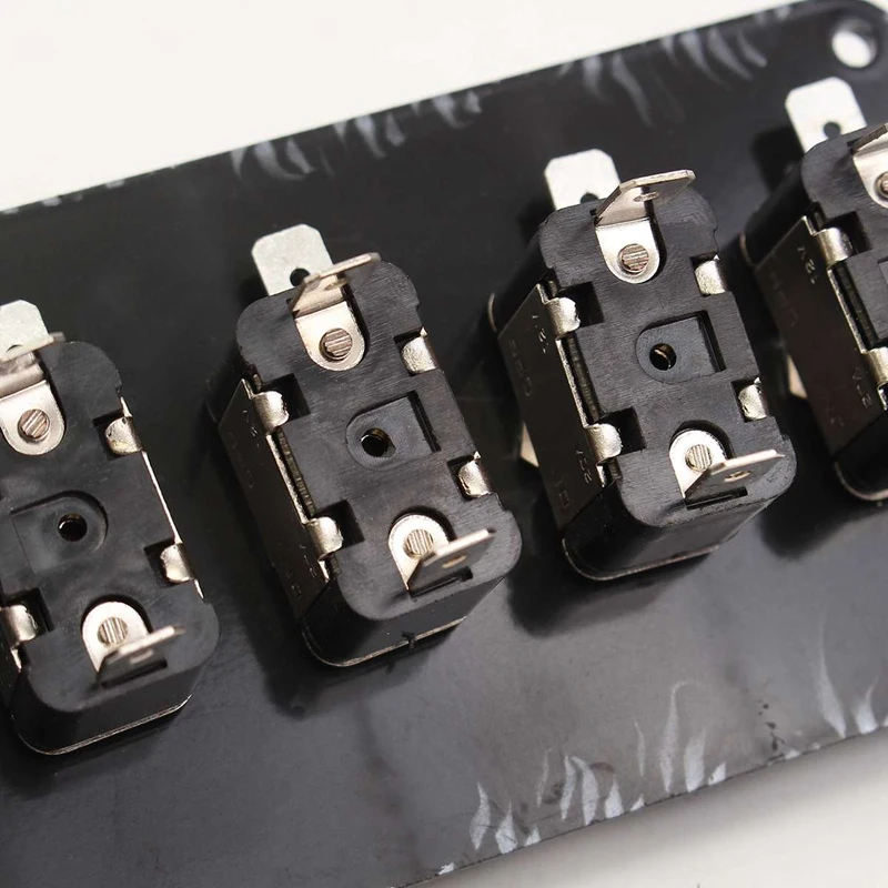 

12V Toggle Switch Panel 6 in 1 LED Racing Car Ignition Switch Engine Start On/Off Push, Carbon Fiber