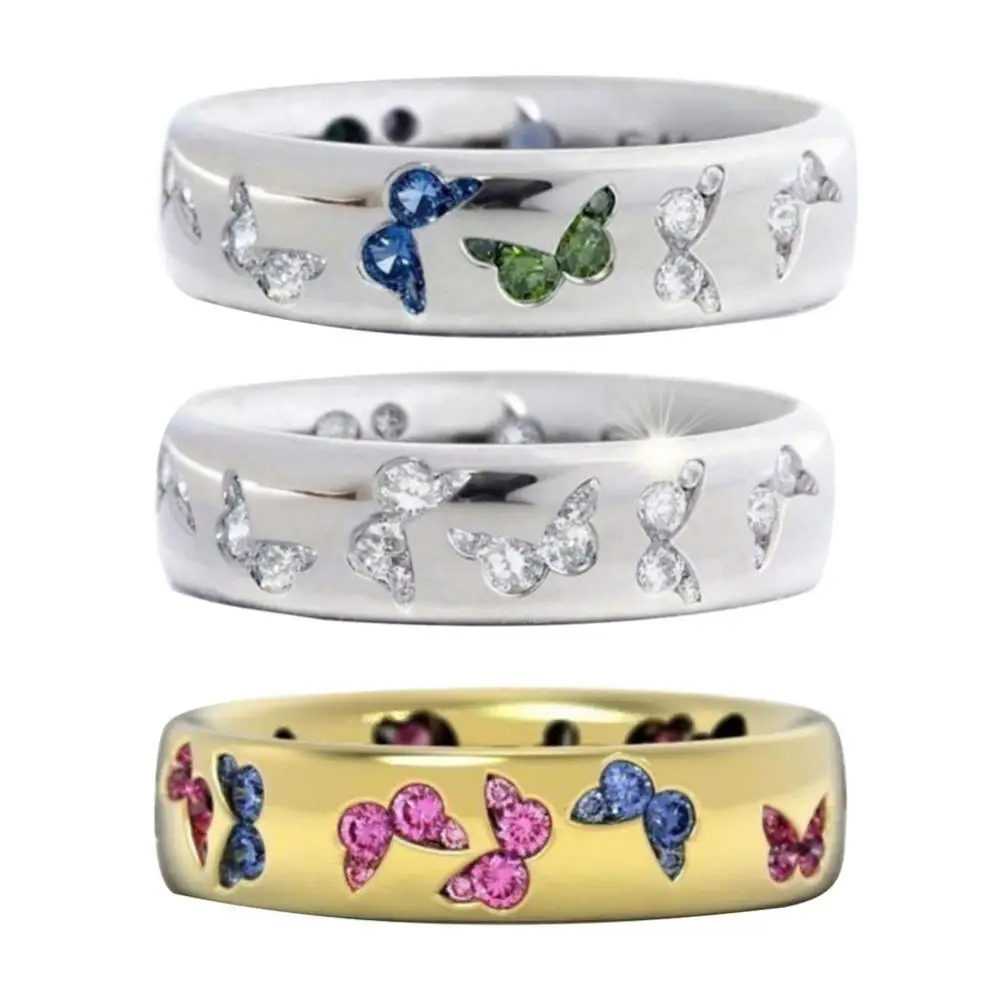 

Fashion Women Butterfly Cubic Zirconia Inlaid Finger Ring Wedding Party Jewelry Rings Women Ring for Wedding Party Jewelry Rings
