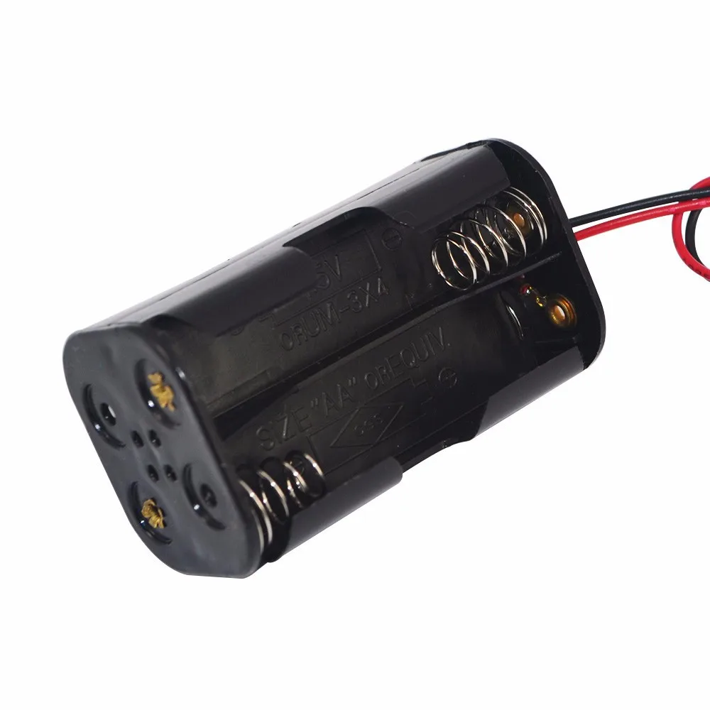 Высокое качество AA батарея держатель 6 в для 4 батарейки АА черный пластиковый