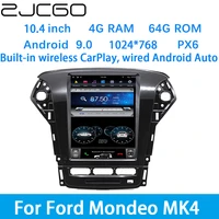 zjcgo car multimedia player stereo gps dvd radio navigation android screen system for ford mondeo mk4 20072014