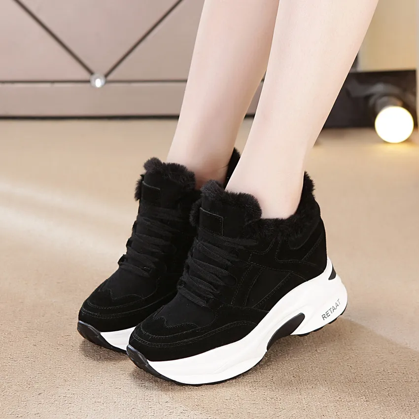 Кроссовки женские на платформе замшевые толстой подошве серые черные