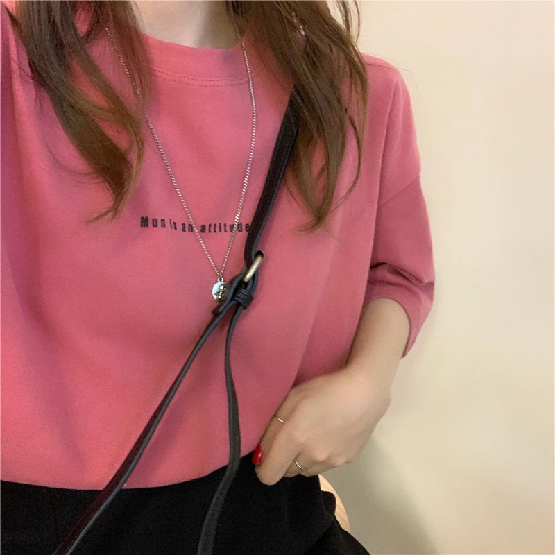 

YTX334 Take 2021 new net red Korean version loose and versatile short-sleeved T-shirt women in summer