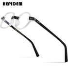 HEPIDEM Оправа для очков из ацетата для мужчин 2021 Ретро Винтажные левые квадратные правые круглые очки оптические очки для близорукости очки 9154