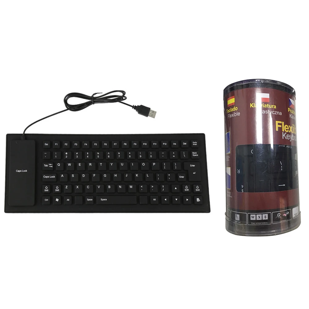 Гибкая Складная USB клавиатура с 85 клавишами силиконовая портативная мини для игр
