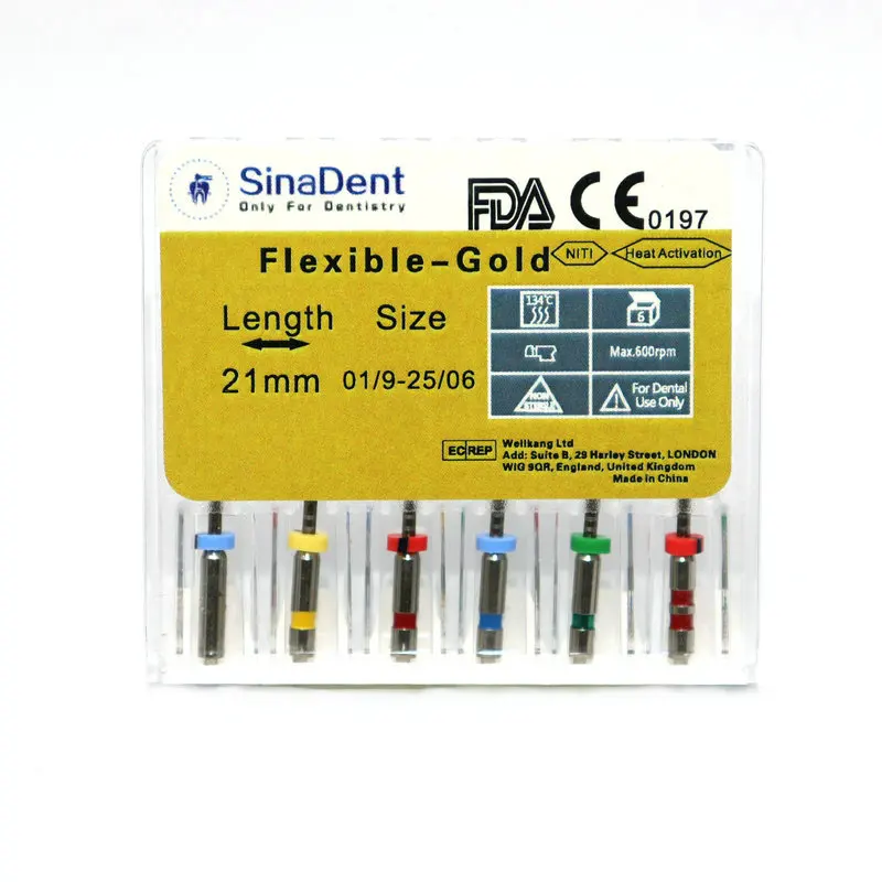 

Dental Endodontic Files 04 06 Taper Pro Flexible Gold 25mm 21mm Assorted Heat Activation Treatment for Dentistry