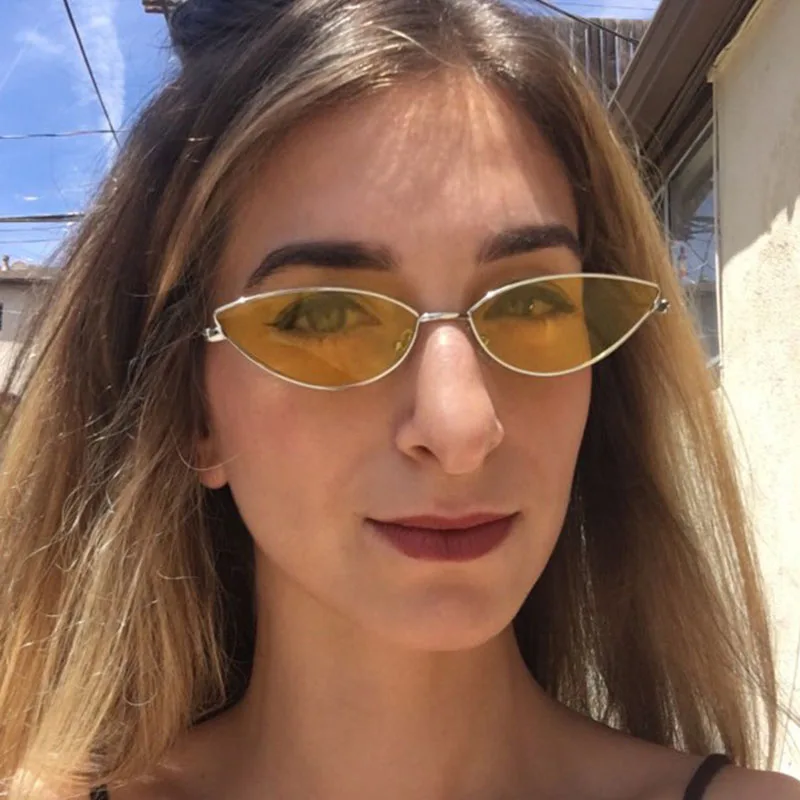 2019 металлические маленькие кошачьи глаза солнцезащитные очки тренд океан фильм