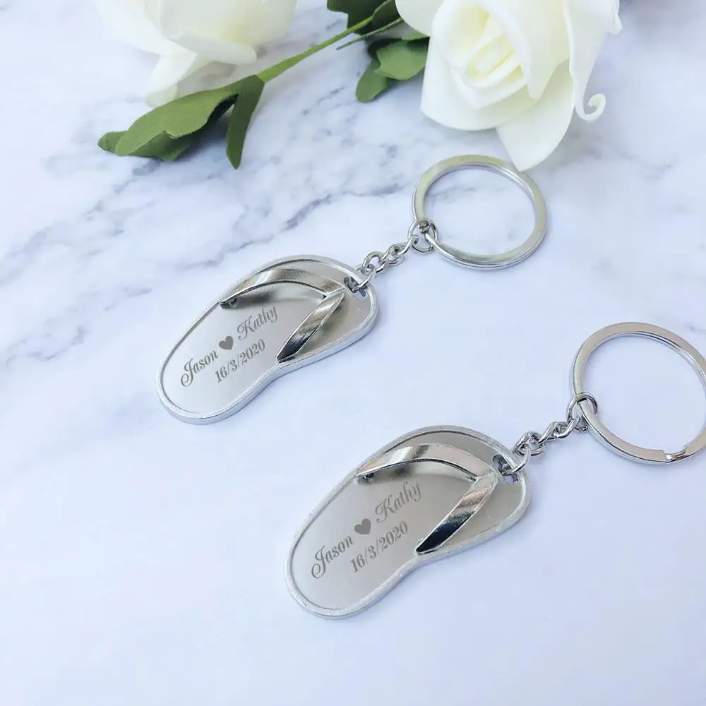 50 шт. гравированные брелки в форме флопа сувениры персонализированные свадебные