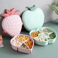 cartoon fruit bowl food storage tray with lid fruit basket nut candy food storage box cute snack plate home decoration dish