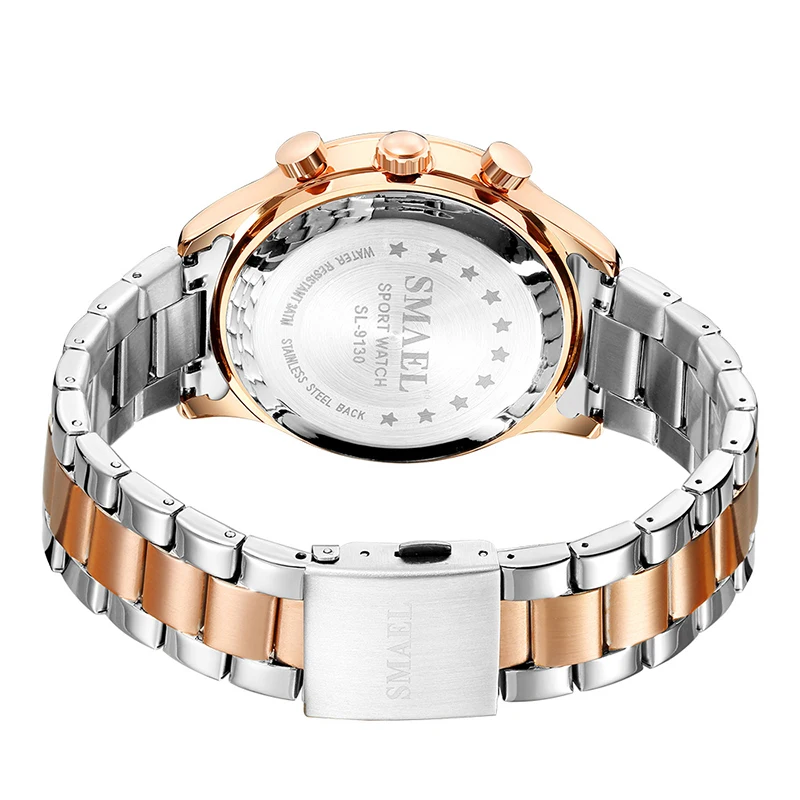 

SMAEL Gold Quartz Watches Luxury Watches Men's Brand Watches Men Stainless Steel Watch Waterproof Wristwatches Relogio Masculino