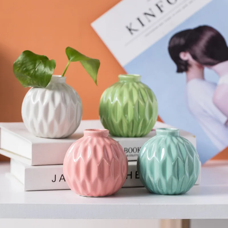 

Nordic Decor Small Ceramic Flower Vase For Decoration Dried Flowers Vase Home Decoration Accessories For Living Room Decoration