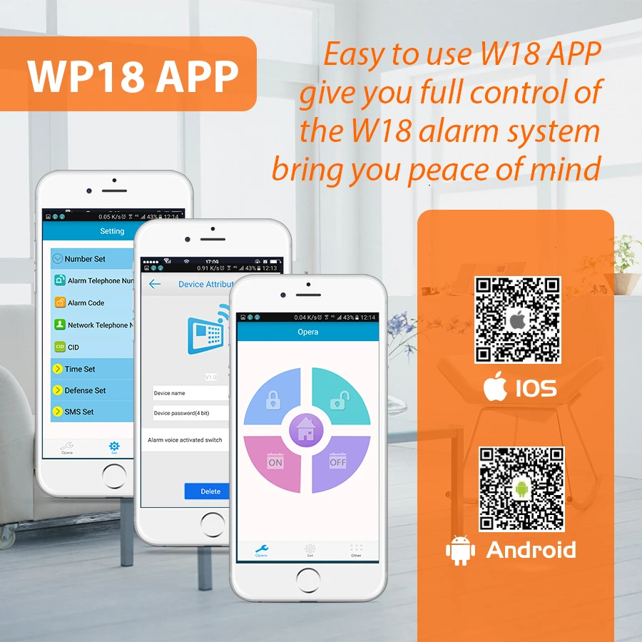 KERUI W18 беспроводная WiFi сигнализация GSM Android IOS приложение управление домашняя система охранной сигнализации