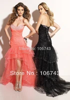 free shipping customized 2015 best seller new style sexy bride tiered beading dinner after short before long girls party dress