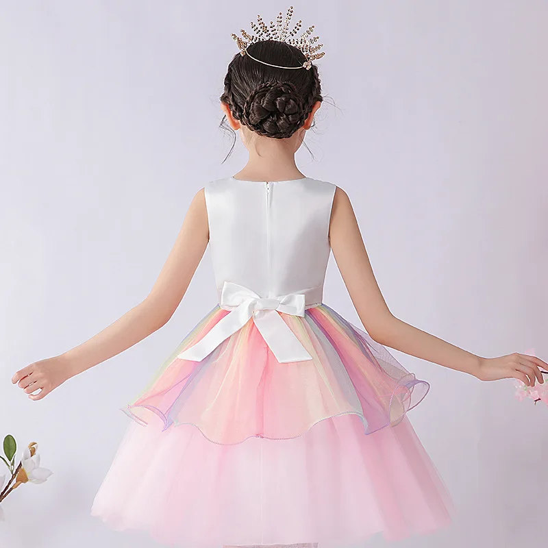 

Hariri Girls Unicorn Tutu Rainbow Princess Kids Party Dress Children Christmas Halloween Cosplay Costume Hair Hoop and Wings
