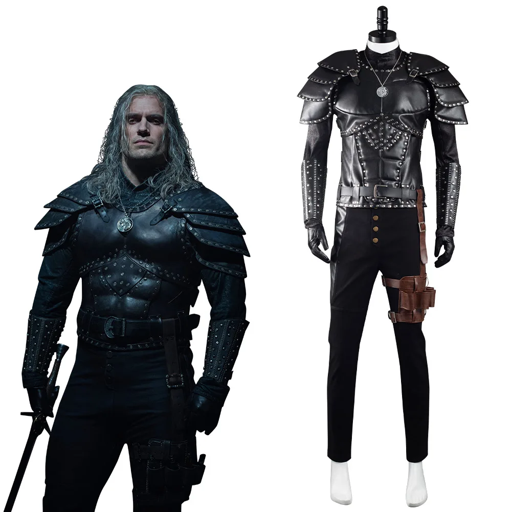 Geralt of Rivia Cosplay Costume Leather Uniform Outfit Halloween Carnival Costumes Suit